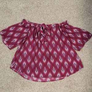 Pink Rose off shoulder crop top